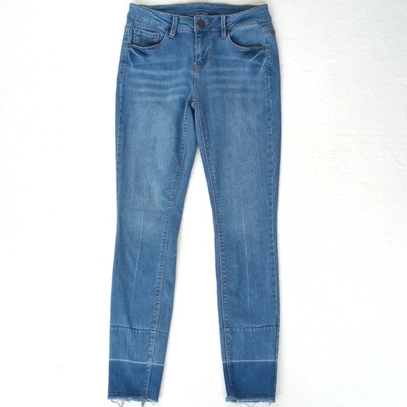 Design Lab Lord & Taylor Women’s Denim Blue Straight Frayed Leg Rayon Jeans 26 - Picture 11 of 13